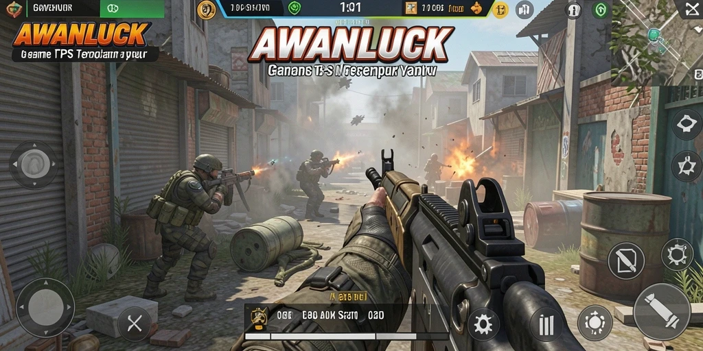 Screenshot gameplay AWANLUCK menampilkan aksi pertempuran yang seru.