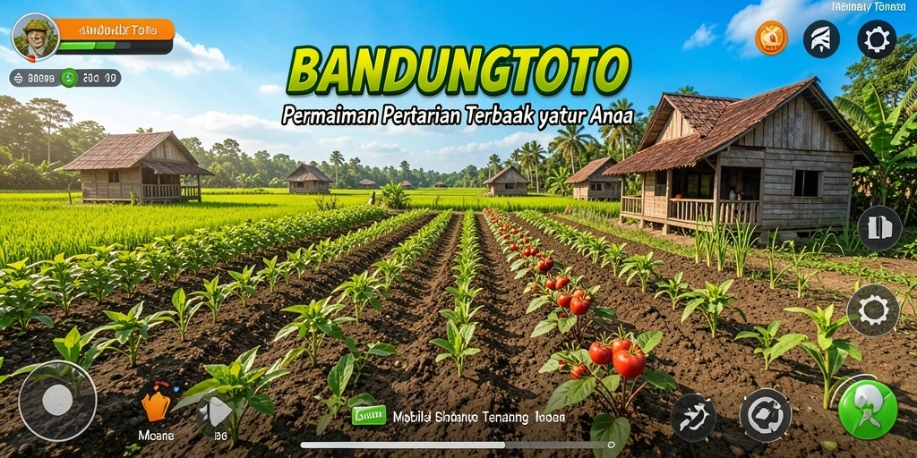 Screenshot gameplay BANDUNGTOTO menunjukkan keseruan dalam bertani.