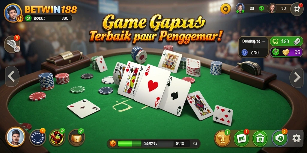 Tampilan screenshot BETWIN188 menampilkan gameplay seru Gaple dengan teman-teman.