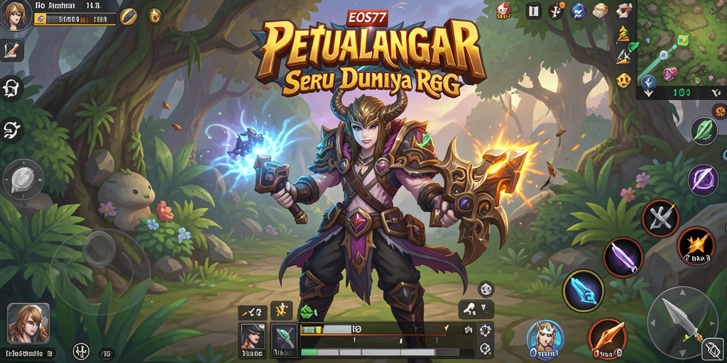 Tampilan gameplay RPG yang mendebarkan di EOS77.