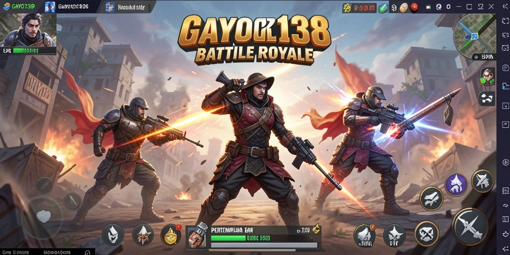 Tangkapan layar GAYO138 menampilkan aksi pertempuran seru dalam mode Battle Royale.