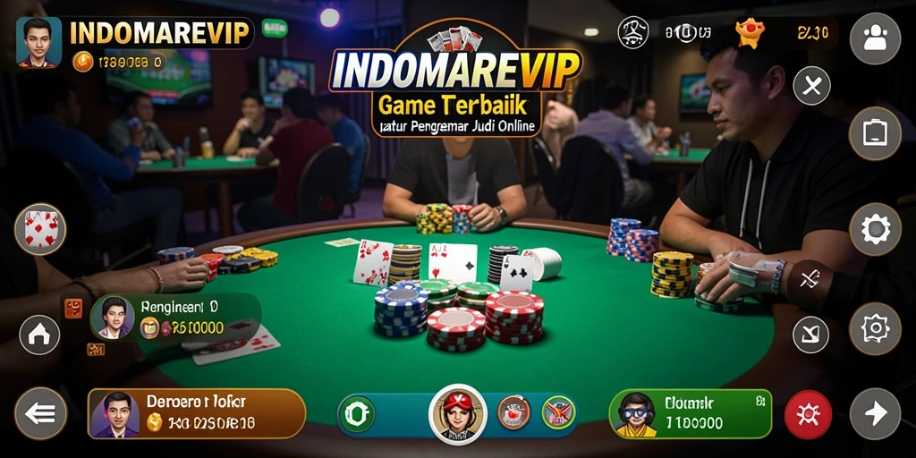 Tampilan menawan dari gameplay poker di INDOMAREVIP.