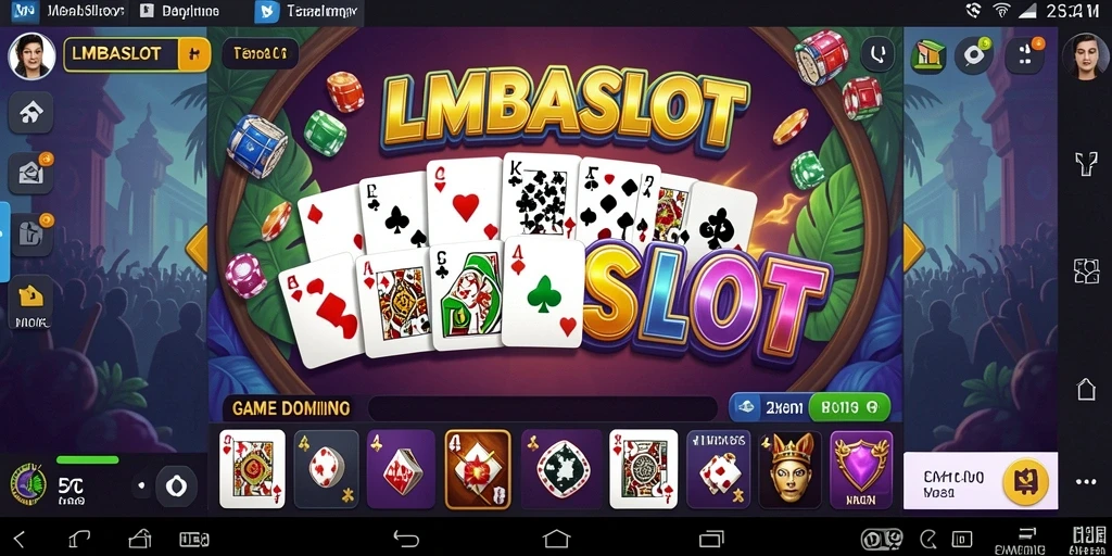 Tampilan utama LMBASLOT dengan gameplay seru Domino.