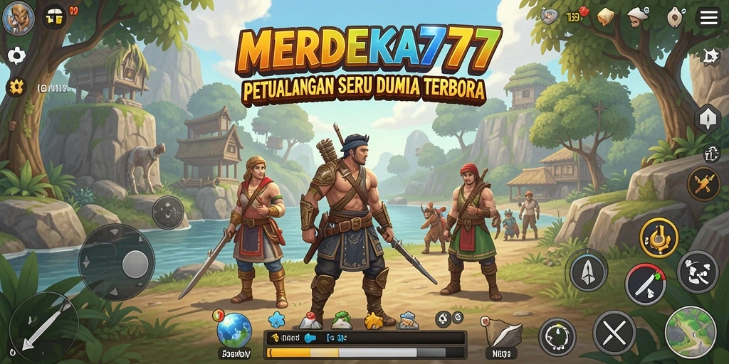 Tampilan gameplay MERDEKA777 di dunia Open World yang luas.